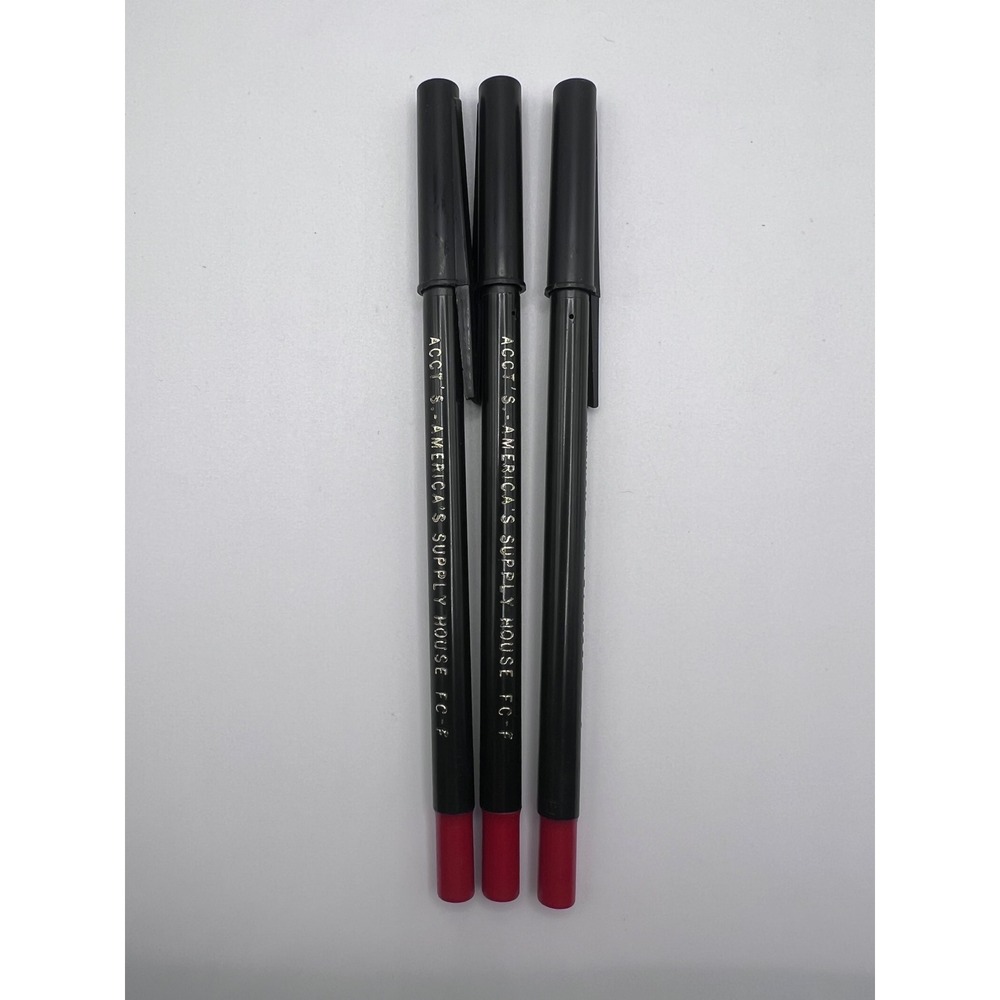 Vintage ACCT's America's‎ Supply House FC-F Red Ink Pens Set of 3 Writing Tools